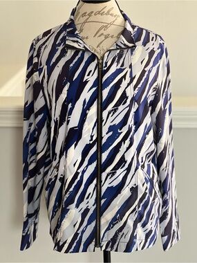 Kenneth Too! Women’s Printed Zip Front Jacket – Size Medium
